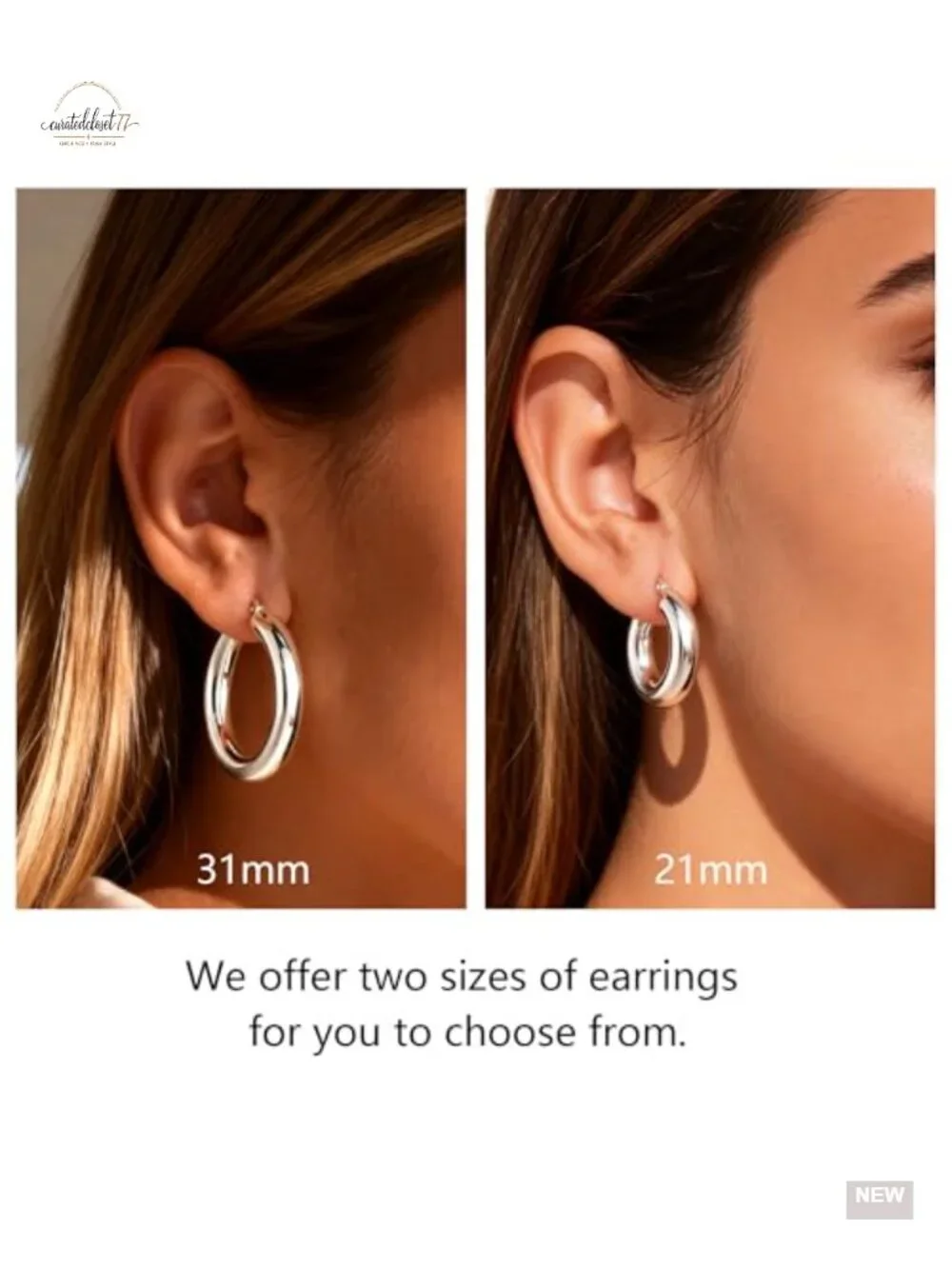 14K Gold Plated Thick Chunky Hoop Earrings Hypoallergenic Lightweight Tube